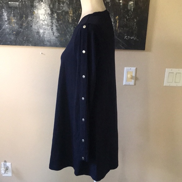 Chicos Button-Sleeve Navy Blue Long Sleeved Tunic with Flair Hem-Size 0/Small - Picture 2 of 6